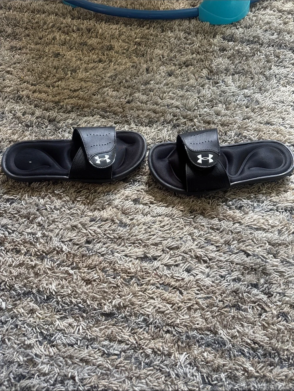 Under Armour Kids Black Slide Sandals with White Logo